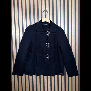 Saint James Jacket US 6 / S Womens Black Breton Wool Toggle Clasps Cardigan